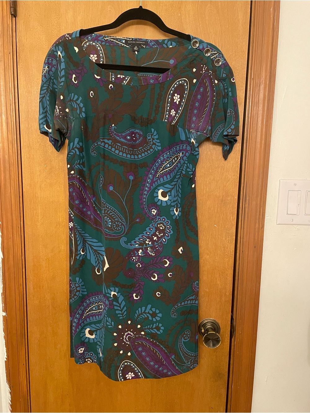 Banana Republic Teal & Purple Paisley Dress